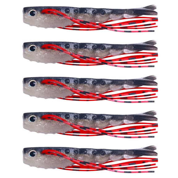 6.6cm 5pcs /Pack HENGJIA SO175 Two Color Split Fork Soft Bait Freshwater Fishing Salmon Lures(Color 4)