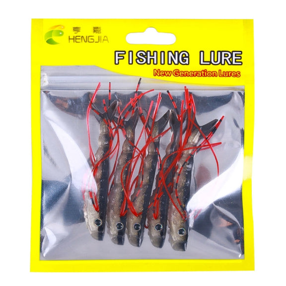 6.6cm 5pcs /Pack HENGJIA SO175 Two Color Split Fork Soft Bait Freshwater Fishing Salmon Lures(Color 3)