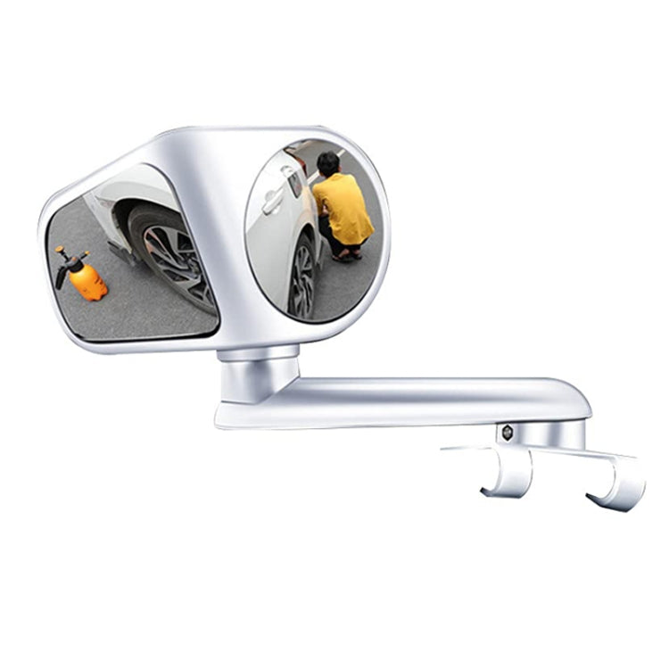 Car Auxiliary Mirror Multi-Function Wide-Angle Rear View Reversing Mirror(White Left)