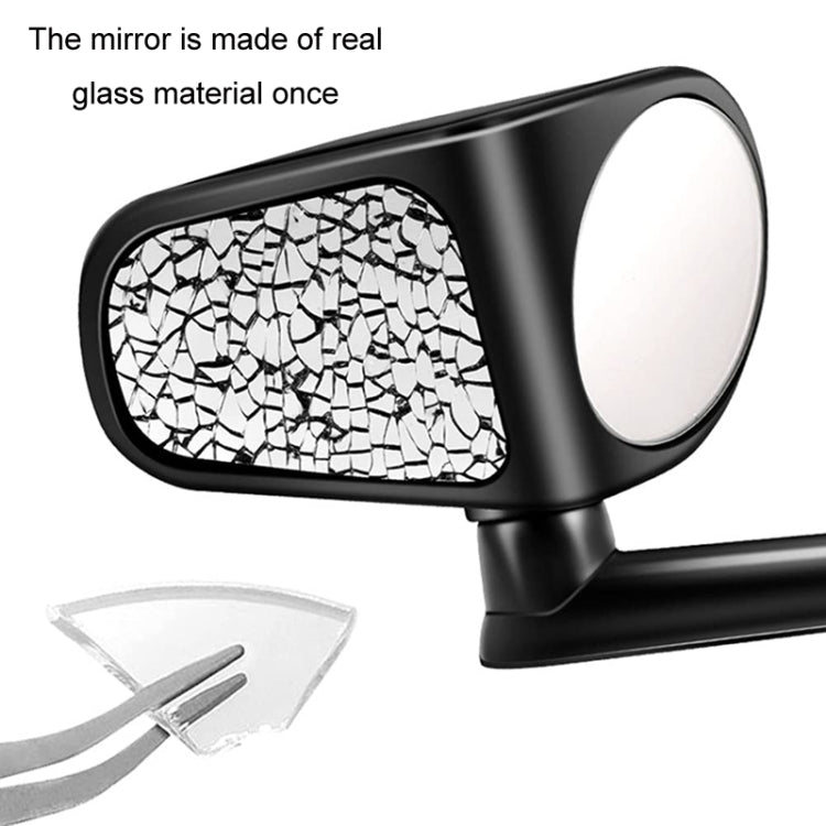 Car Auxiliary Mirror Multi-Function Wide-Angle Rear View Reversing Mirror(Black Left)