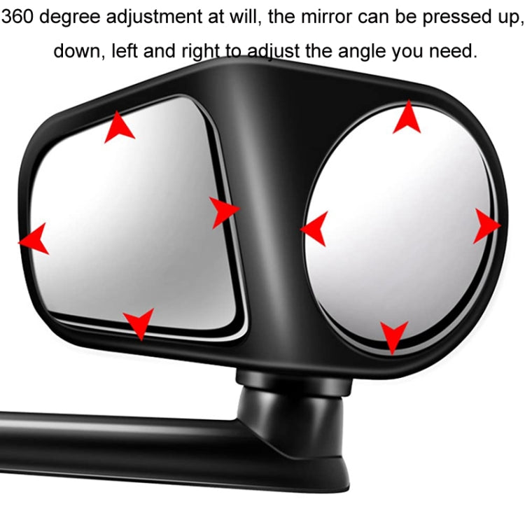 Car Auxiliary Mirror Multi-Function Wide-Angle Rear View Reversing Mirror(Black Left)