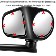 Car Auxiliary Mirror Multi-Function Wide-Angle Rear View Reversing Mirror(Black Left)