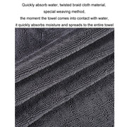 60x90cm Thickened Twisted Braid Cloth Absorbent Car Cleaning Towel(Dark Gray 1pcs)