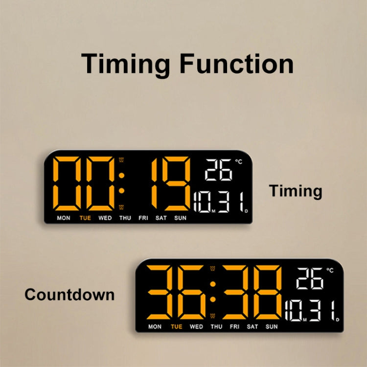 LED Screen Digital Display Desktop Alarm Clock Multifunctional Decoration Wall Clock(Blue)