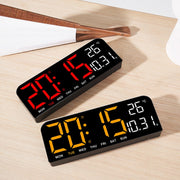 LED Screen Digital Display Desktop Alarm Clock Multifunctional Decoration Wall Clock(Orange)