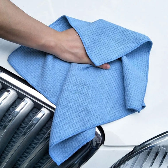 40x40cm Thickened Absorbent Honeycomb Mesh Car Wash Cleaning Towel(Sky Blue)