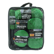 9pcs /Set Car Detailing Gloves Rags Waxing Cleaning Set(Green)