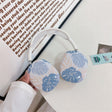 For AirPods Max 1Pair Tropical Leaf Pattern Headphone Silicone Case(Blue) - For AirPods Max by PMC Jewellery | Online Shopping South Africa | PMC Jewellery | Buy Now Pay Later Mobicred
