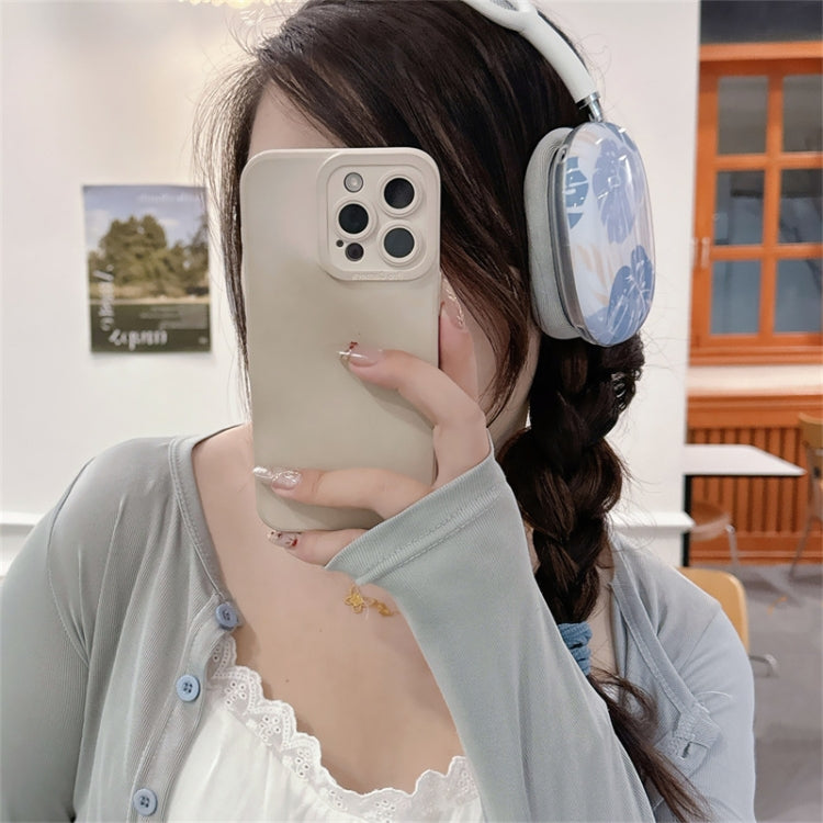 For AirPods Max 1Pair Tropical Leaf Pattern Headphone Silicone Case(Blue)