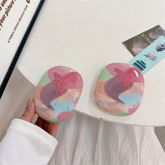 For AirPods Max 1Pair Tropical Leaf Pattern Headphone Silicone Case(Blue)