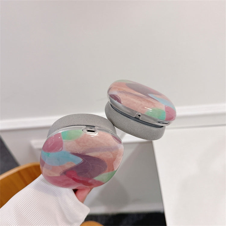 For AirPods Max 1Pair Tropical Leaf Pattern Headphone Silicone Case(Blue)