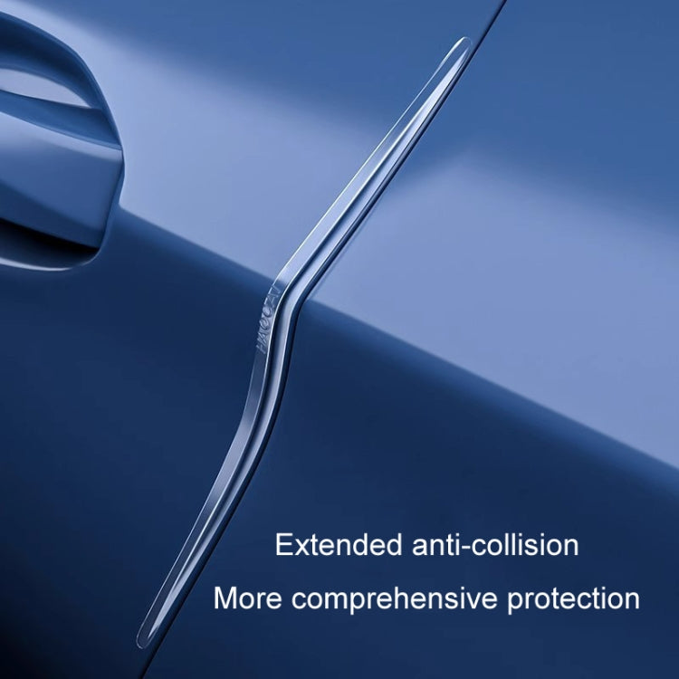 HAOCAI 40cm Car Door Anti-collision Strip Door Edge Bumper Protector, Color: 8pcs Transparent