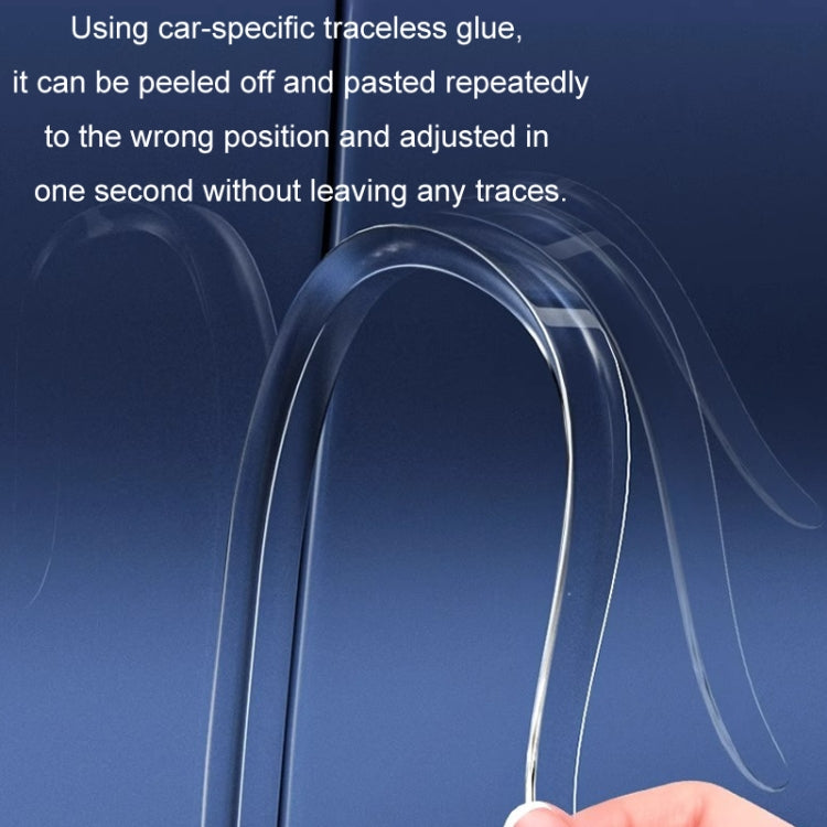 HAOCAI 40cm Car Door Anti-collision Strip Door Edge Bumper Protector, Color: 8pcs Transparent