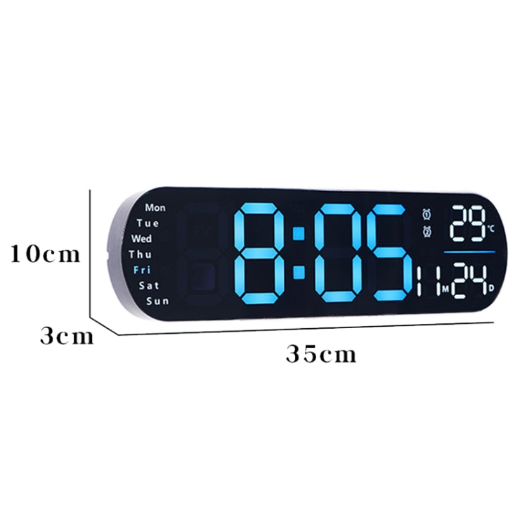 Remote Control Digital Display Atmosphere Light Wall Clock Living Room Decoration Clock, Color: Dark Pink