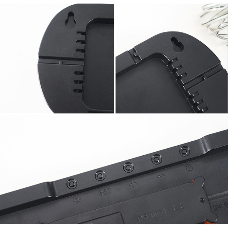 Remote Control Digital Display Atmosphere Light Wall Clock Living Room Decoration Clock, Color: Dark Pink