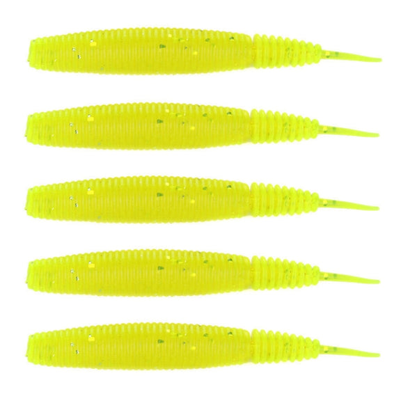 5pcs /Pack HENGJIA SO109 Spaghetti Worm Soft Bait Spiral Fishing Dummy Lures, Size: 10cm 7g(Color 2)