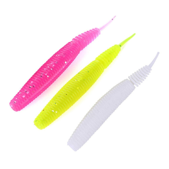 5pcs /Pack HENGJIA SO109 Spaghetti Worm Soft Bait Spiral Fishing Dummy Lures, Size: 10cm 7g(Color 2)
