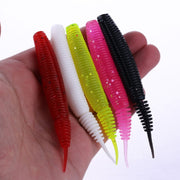 5pcs /Pack HENGJIA SO109 Spaghetti Worm Soft Bait Spiral Fishing Dummy Lures, Size: 10cm 7g(Color 2)
