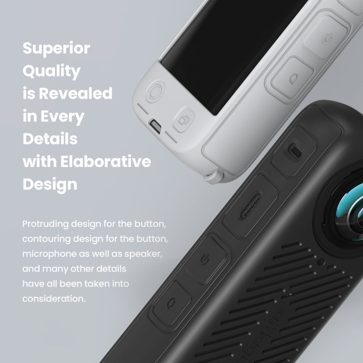 For Insta360 X4 AMagisn Silicone Protective Cover Body Case + Lens Cover Black