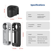 For Insta360 X4 AMagisn Silicone Protective Cover Body Case + Lens Cover Black