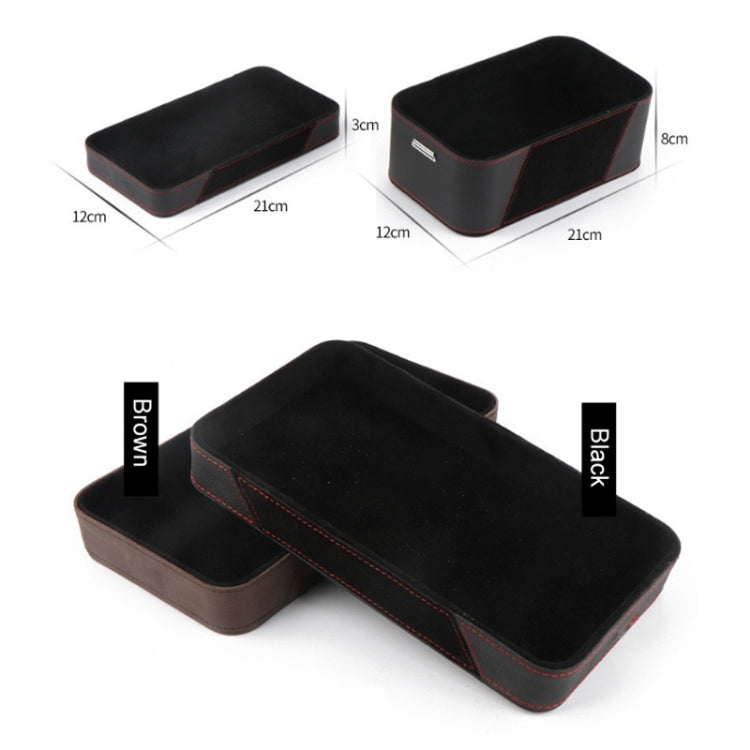 Car Multifunctional Dashboard Armrest Box Water Cup Storage Box, Color: Large Brown