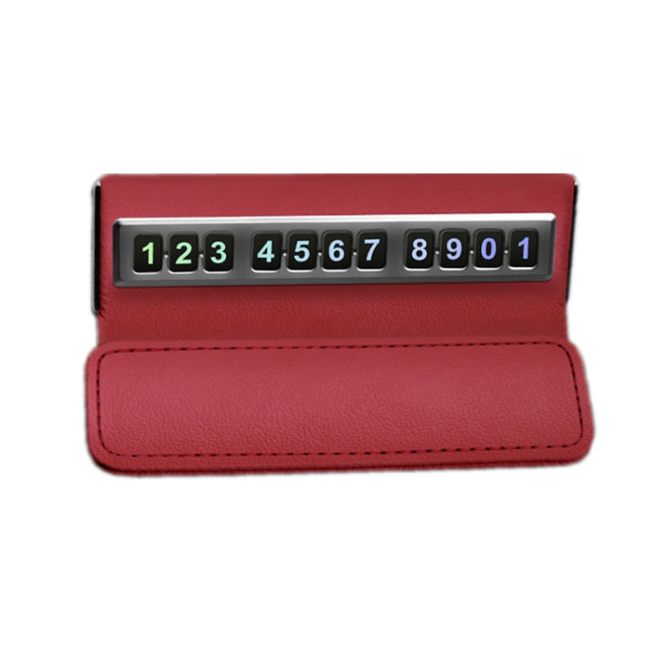 Car Front Windshield Temporary Parking Number Plate Interior Decoration(Red)