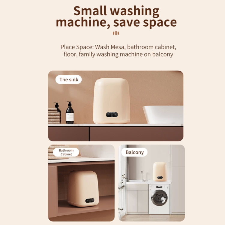 Small Household Portable Underwear Washing Machine, Size: EU Plug(Milk Yellow)