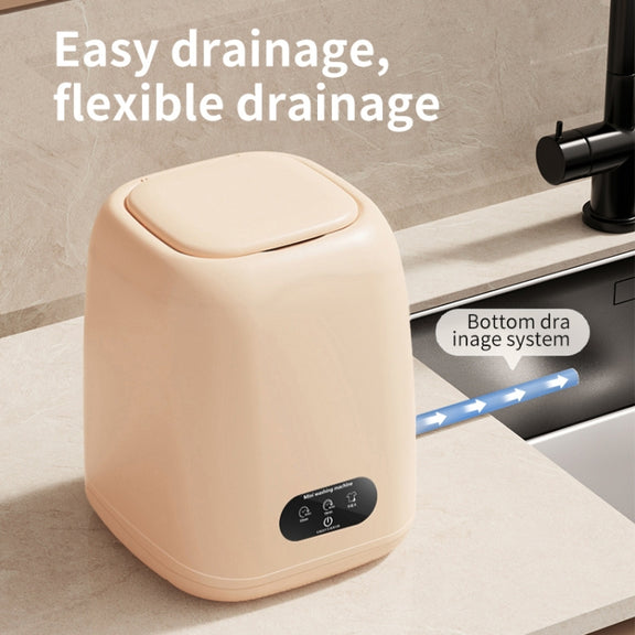 Small Household Portable Underwear Washing Machine, Size: UK Plug(Milk Yellow)