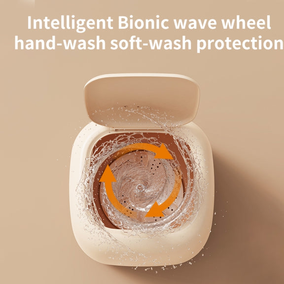 Small Household Portable Underwear Washing Machine, Size: EU Plug(Milk Yellow)