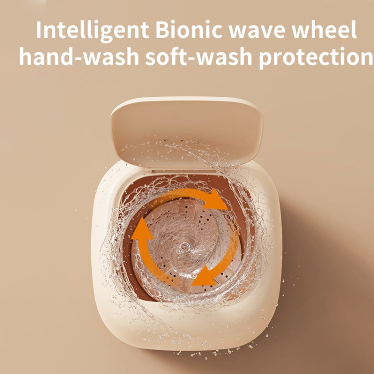 Small Household Portable Underwear Washing Machine, Size: EU Plug(Milk Yellow)