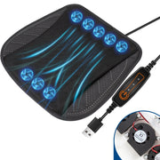 Car USB Summer Cool Ventilated Breathable Seat Cushion(Black 8 Sets Fan)