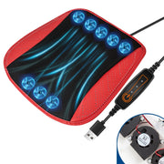 Car USB Summer Cool Ventilated Breathable Seat Cushion(Red 8 Sets Fan)