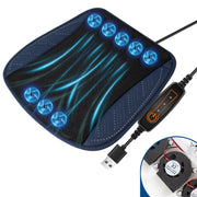 Car USB Summer Cool Ventilated Breathable Seat Cushion(Navy 8 Sets Fan)