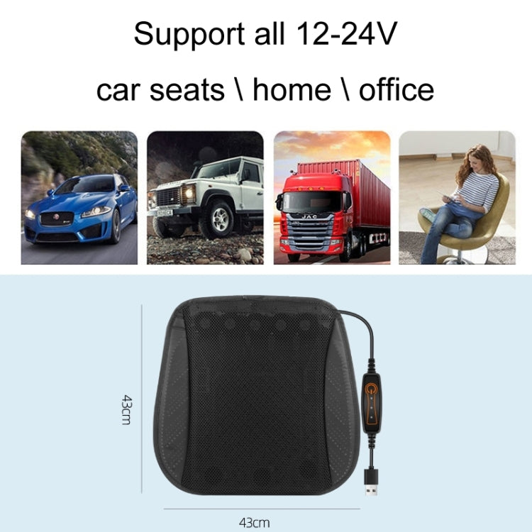 Car USB Summer Cool Ventilated Breathable Seat Cushion(Blue 8 Sets Fan)