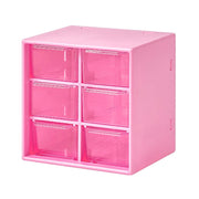 Transparent Desktop Small Objects Compartment Drawer Organizer Hair Accessories Storage Case, Color: 6 Grids Rose