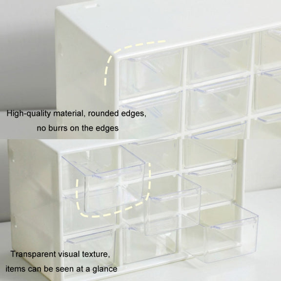 Transparent Desktop Small Objects Compartment Drawer Organizer Hair Accessories Storage Case, Color: 6 Grids Rose