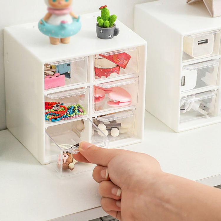 Transparent Desktop Small Objects Compartment Drawer Organizer Hair Accessories Storage Case, Color: 9 Grids Pink
