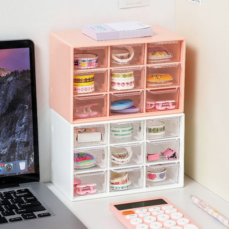 Transparent Desktop Small Objects Compartment Drawer Organizer Hair Accessories Storage Case, Color: 6 Grids Rose