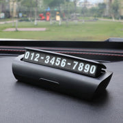 Hidden Luminous Temporary Parking Sign With Car Number, Color: Pure Black
