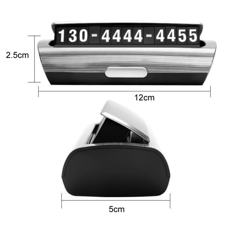 Hidden Luminous Temporary Parking Sign With Car Number, Color: Silver
