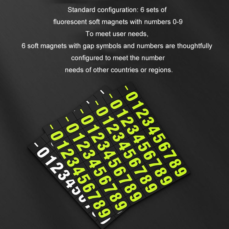 Hidden Luminous Temporary Parking Sign With Car Number, Color: Silver