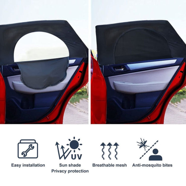 Car Sun Protection Anti-mosquito Window Zipper Sunshade(Rear Window (Left+Right))
