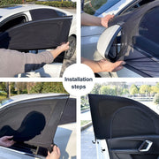 Car Sun Protection Anti-mosquito Window Zipper Sunshade(Rear Window (Left+Right))