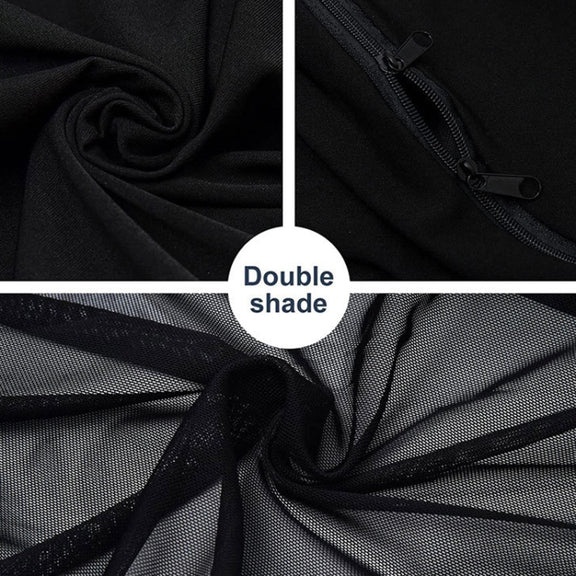 Car Sun Protection Anti-mosquito Window Zipper Sunshade(Rear Window (Left+Right))