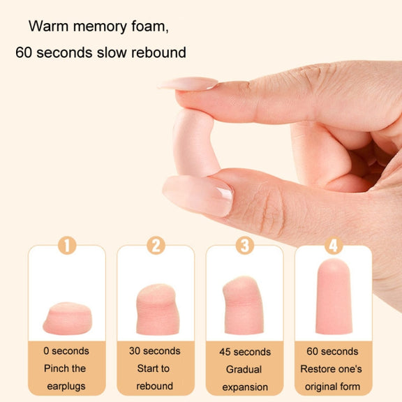 120pcs /Box Memory Foam Earplugs Student Dormitory Sleeping Noise Reduction Soundproof Earplugs(Pink)