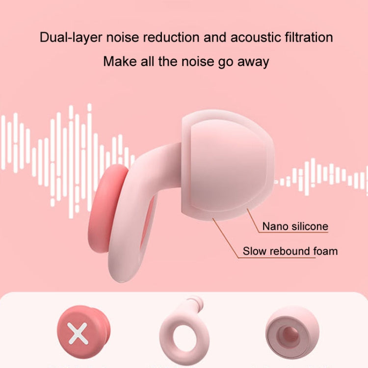 Anti-noise Sleeping Earplugs Noise Reduction Soundproof Ear Plugs Sponge(Pink)