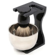 3pcs /Set Men Foam Manual Wooden Handle Beard Brush Set, Color: Badger Hair Black - Manual Razor by PMC TechLife | Online Shopping South Africa | PMC TechLife | Buy Now Pay Later Mobicred