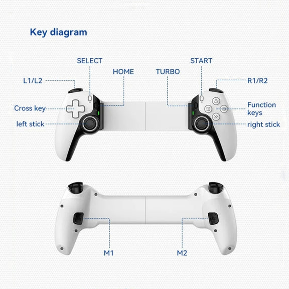 D9 Wireless Phone Stretching Game Controller For Switch / PS3 / PS4(White)