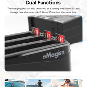 For Insta360 X4 AMagisn Battery Charger Charging Seat Camera Accessories