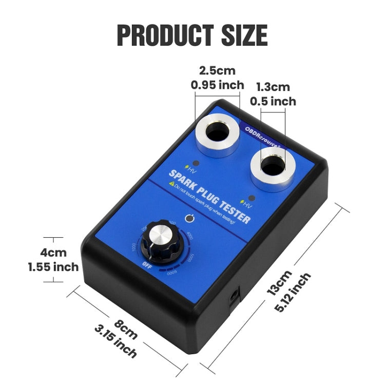 OBDResource High-Pressure Adjustable Dual-Hole Spark Plug Ignition Detector(US Plug)
